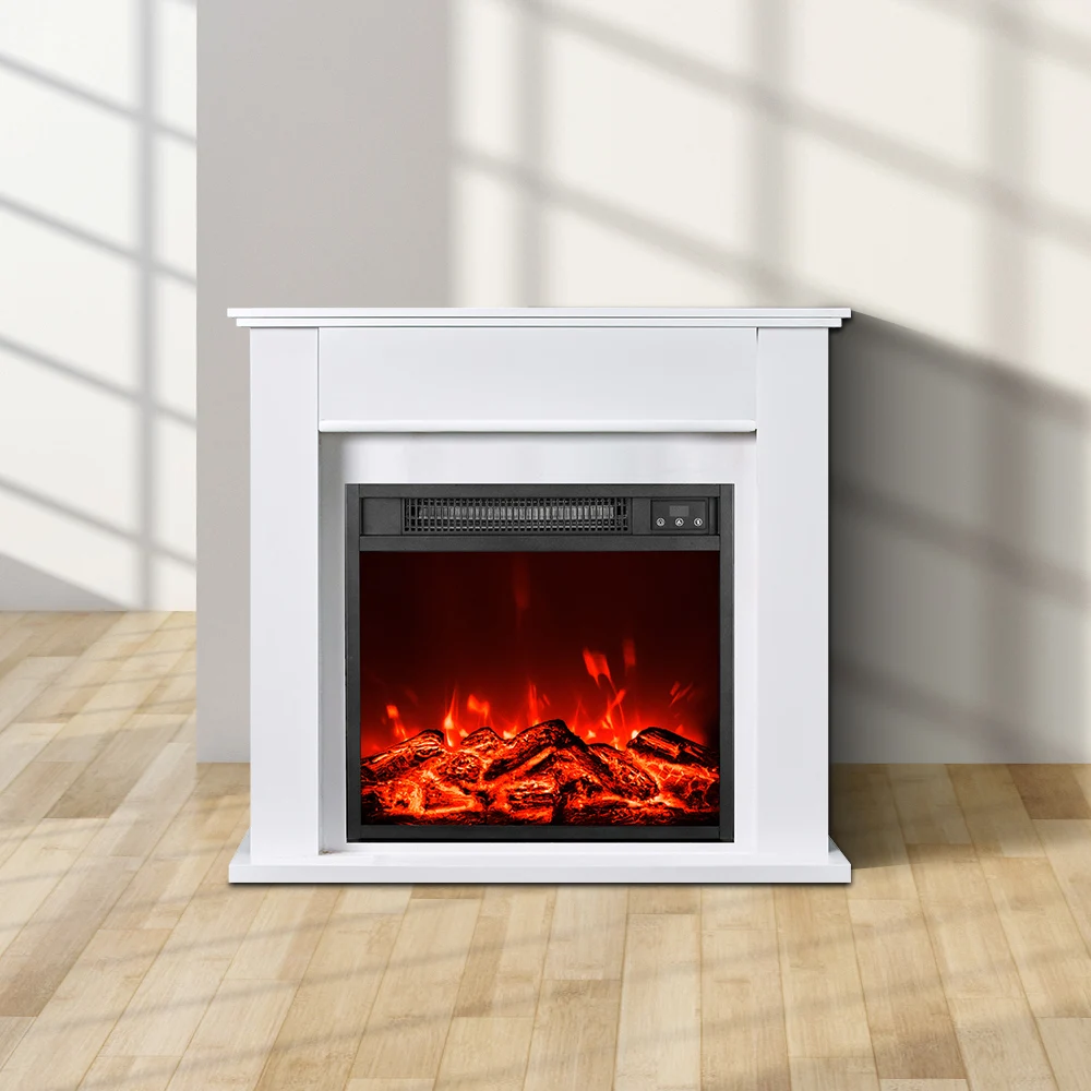 New 1500W Wall Mounted Log Flame Effect Electric Decorative Fixed Fireplace Heater