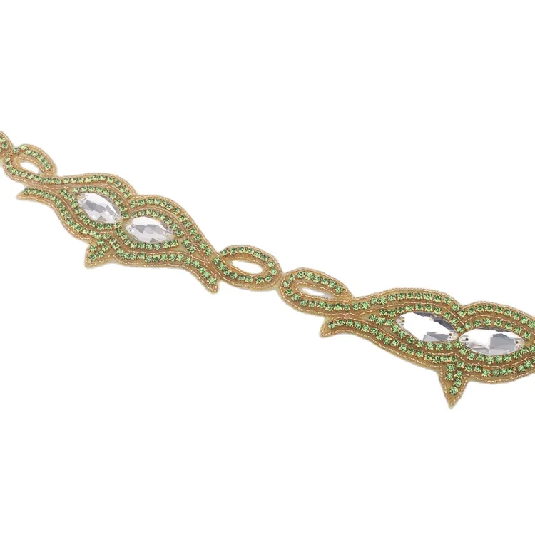 
Type of Green Color Rhinestone Trimming for Clothes 