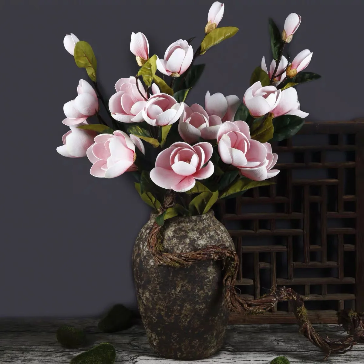 Artificial flower wall New Design Artificial Orchid Artificial Real Touch Green Orchids With Grass Preserved flower