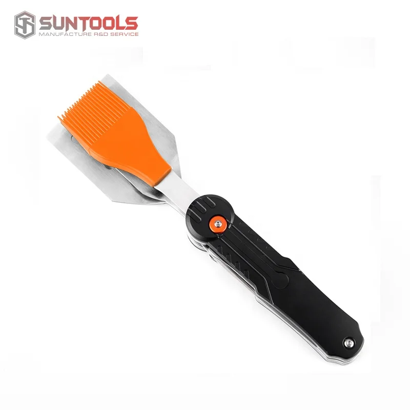 5 in 1 Detachable Grilling Multitool Knife Fork Turner basting brush bottle opener Foldable Utensil Set BBQ Multi Tool
