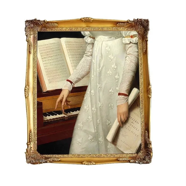 Creative vintage photo frame small picture frame with flower cane for tabletop decoration