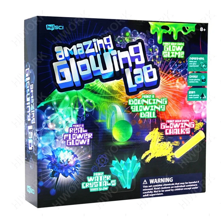 DIY Educational STEM Toys Magic Making Elastic Ball Glowing Lab Kit For Kids