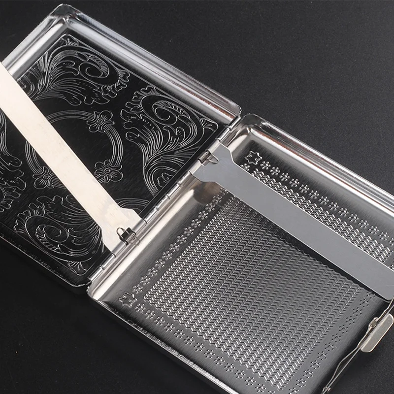 Portable Waterproof Silver Metal Cigarette Case for 20 Cigarettes Flip Open Storage Box Holder Pocket cigarettes metal clip box