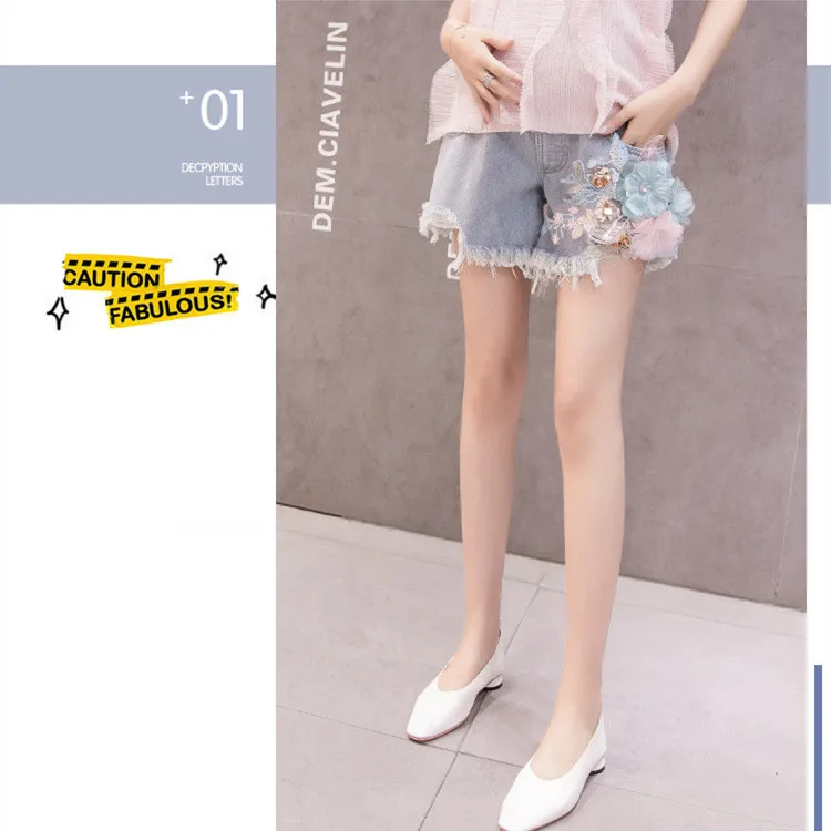 
2020 summer maternity wear denim shorts three-point pants 