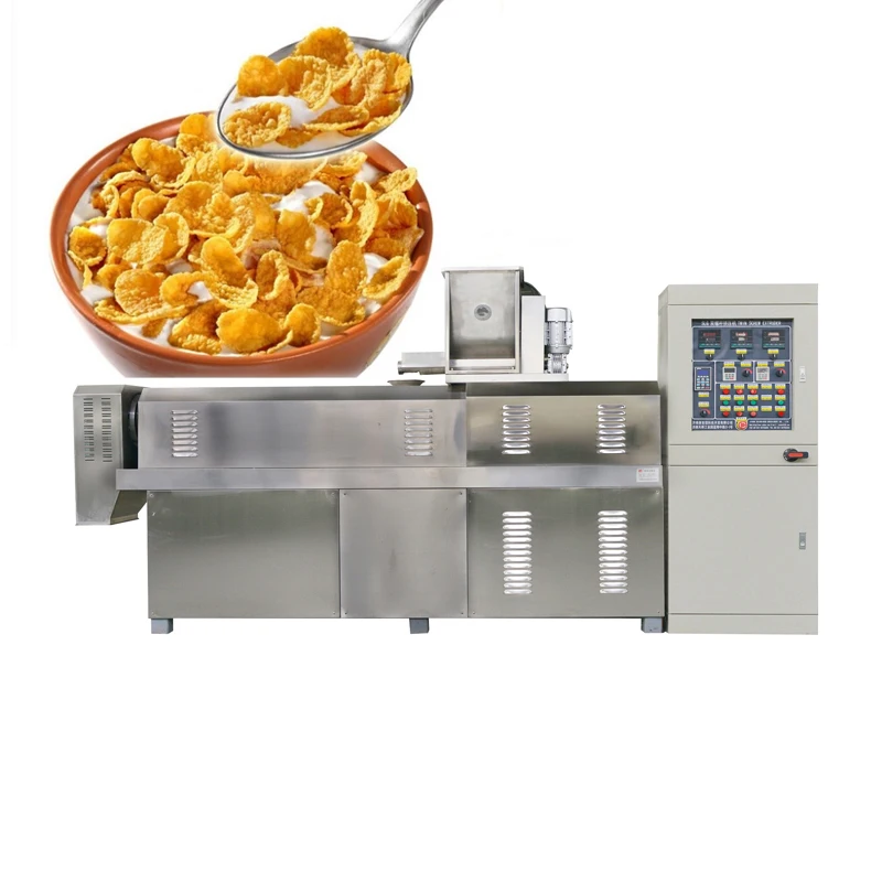 Kelloggs Corn Flakes Making Extruder Machines Fruit Loops Puff Snack Food Production Line Breakfast cereals Extruder Sugar