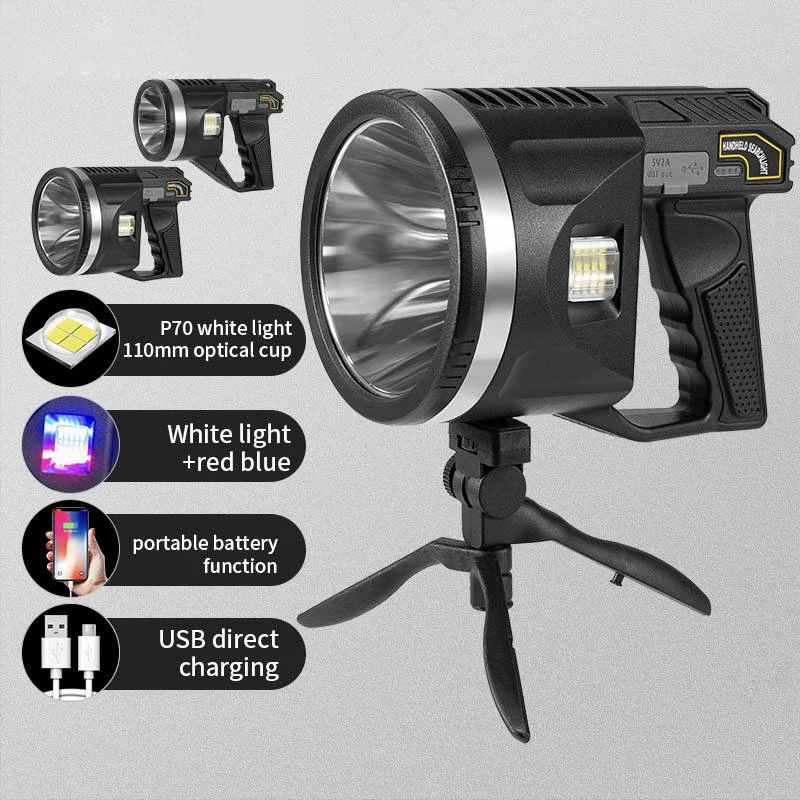 Long-range Handheld Light For Charging And Portable High Brightness Range Flashlight For Exploring Work Lights Searching Light