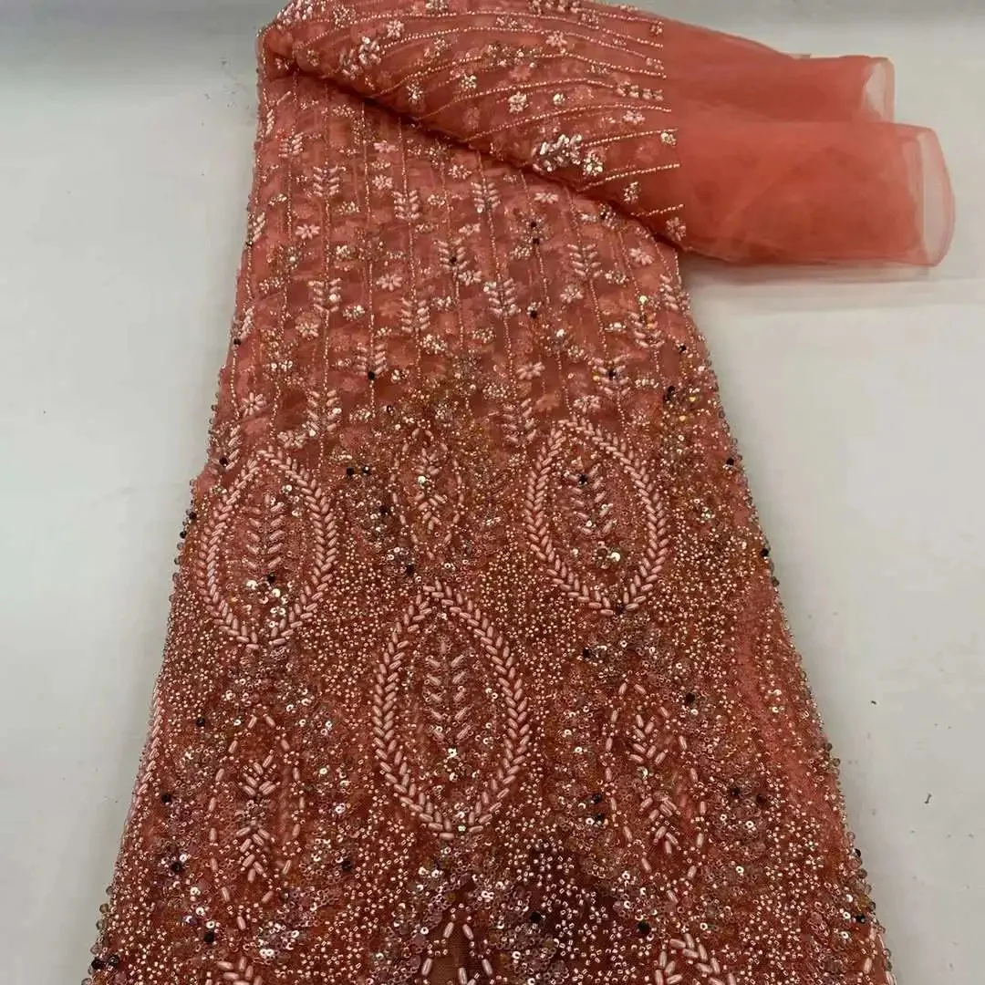 Competitive Price Yellow Lace Fabric African Custom Cheap Reasonable Price Bride Modern Novel Design Low Price Blue