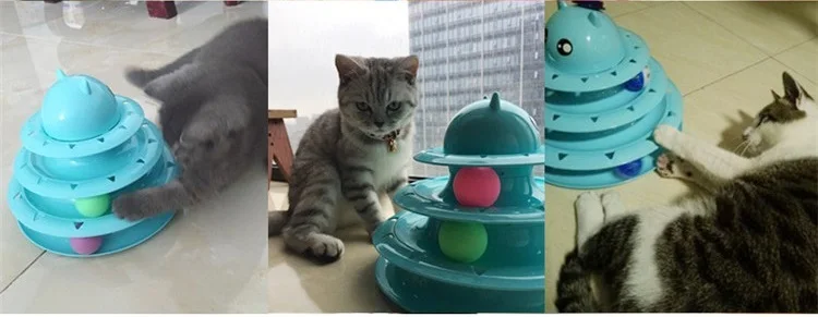 Luxury New Luxurious 3-layer round trackball Cute Fun Cat Toys