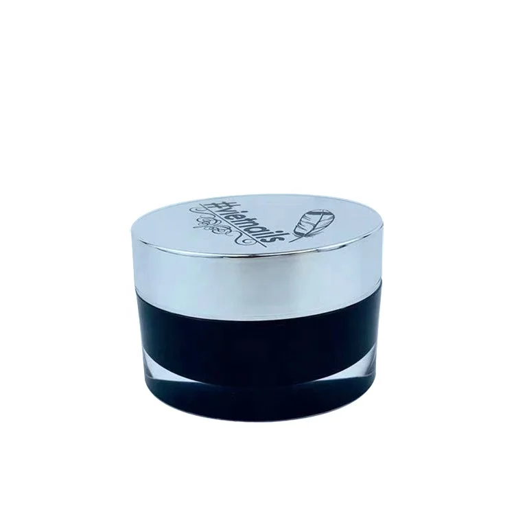 eco cosmetic jar 50g acrylic cosmetic cream jar acrylic silver cap black cosmetic plastic jar
