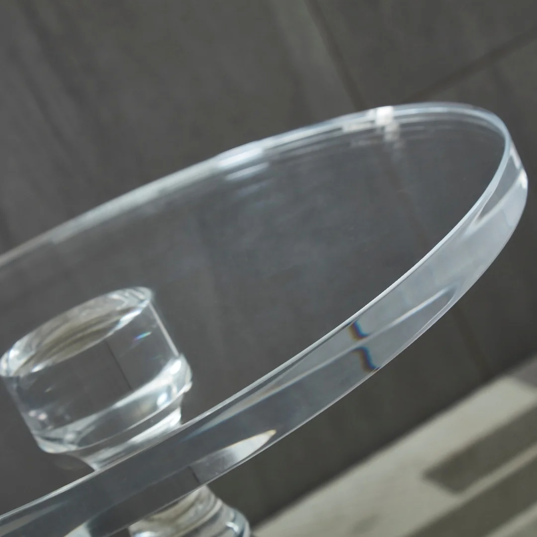 Factory wholesale acrylic end coffee table Luxury clear transparent criado mudo acrylic round side table