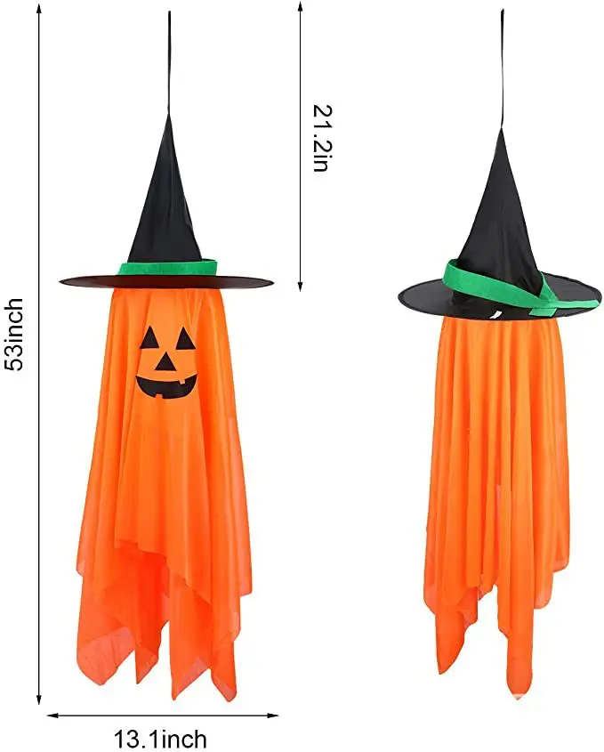New Light Up Ghost Decor Scary Ghost Ornament With Hat Garden Ornament Indoor Outdoor Decor For Porch Yard Garden Haunted House