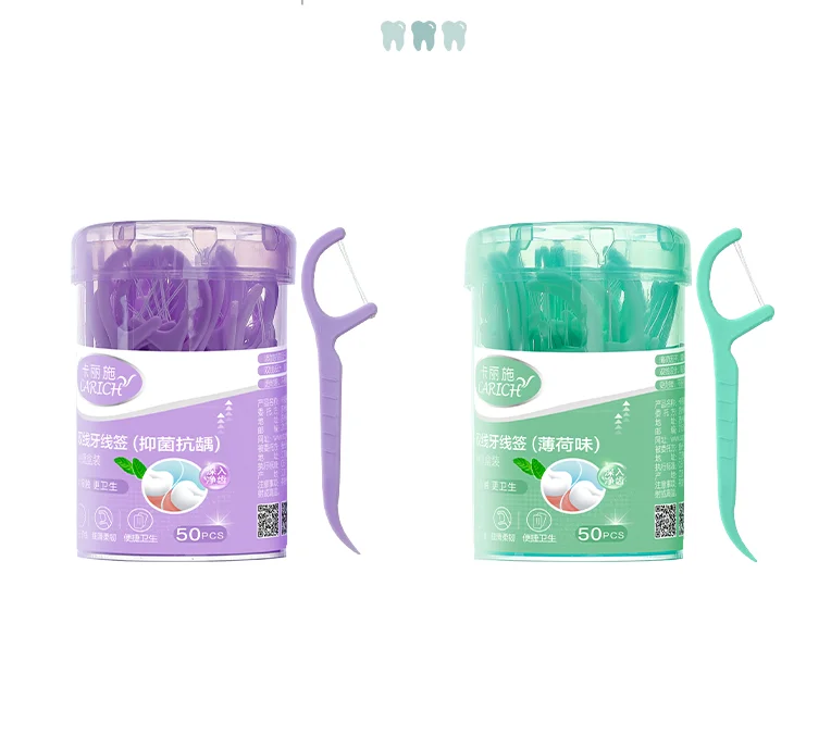 Eco Friendly Biodegradable Disposable Mint Dental Floss Picks Dental floss
