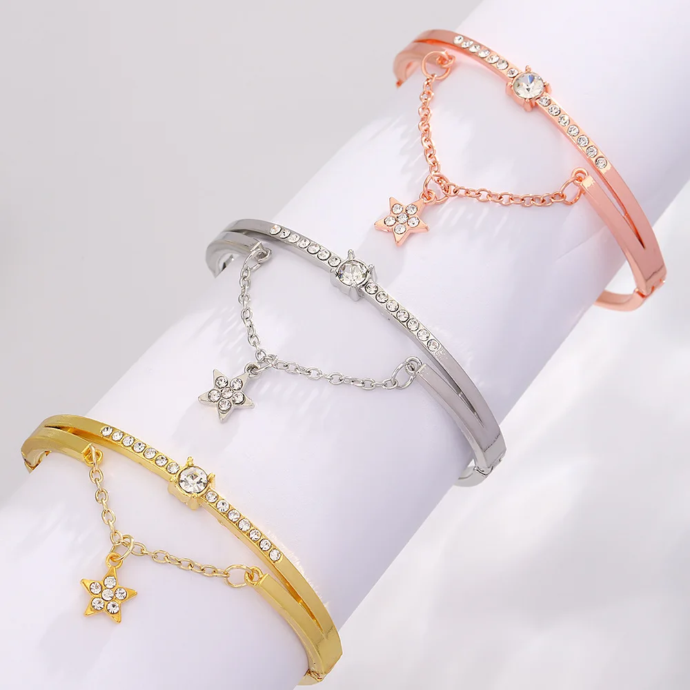 2024 Inside diameter 5.7cm italian charm bracelet women fashion charm bracelet diamond tennis bracelet for women