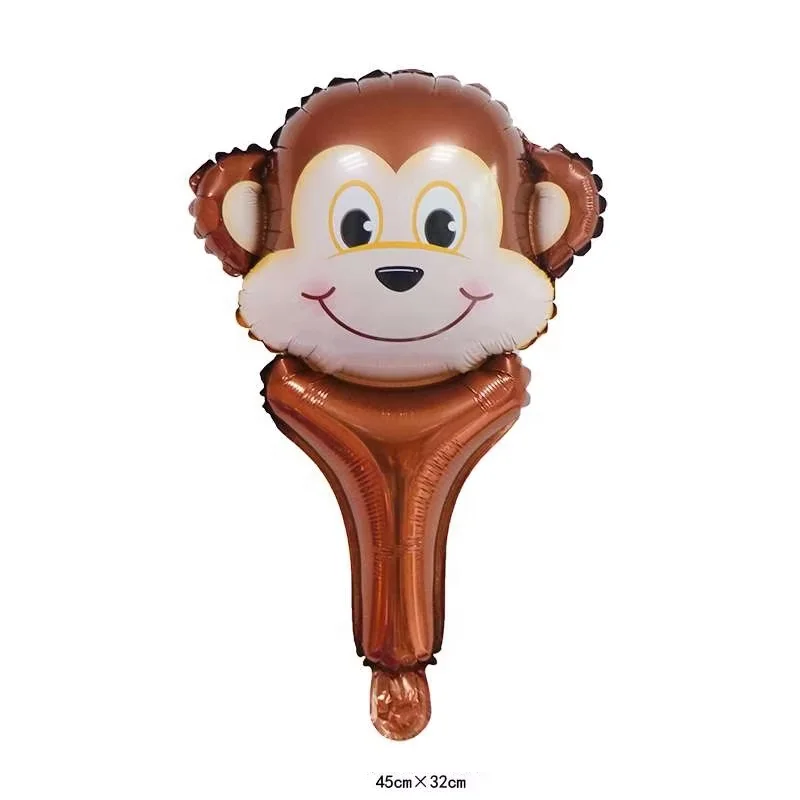 New Arrivals Cute Animal Head Handhold Foil Balloons For Kids Toys Party Decoration Balloons