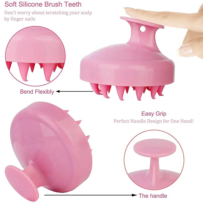 Silicone detangling hair brush, soft silicone hair scalp massager for women Men or Pet