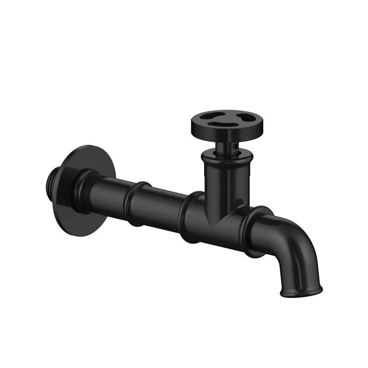 New Indudrial Brass Bibcock Washing Machine Tap Water Torneira 1/2 Black  Bib Cock