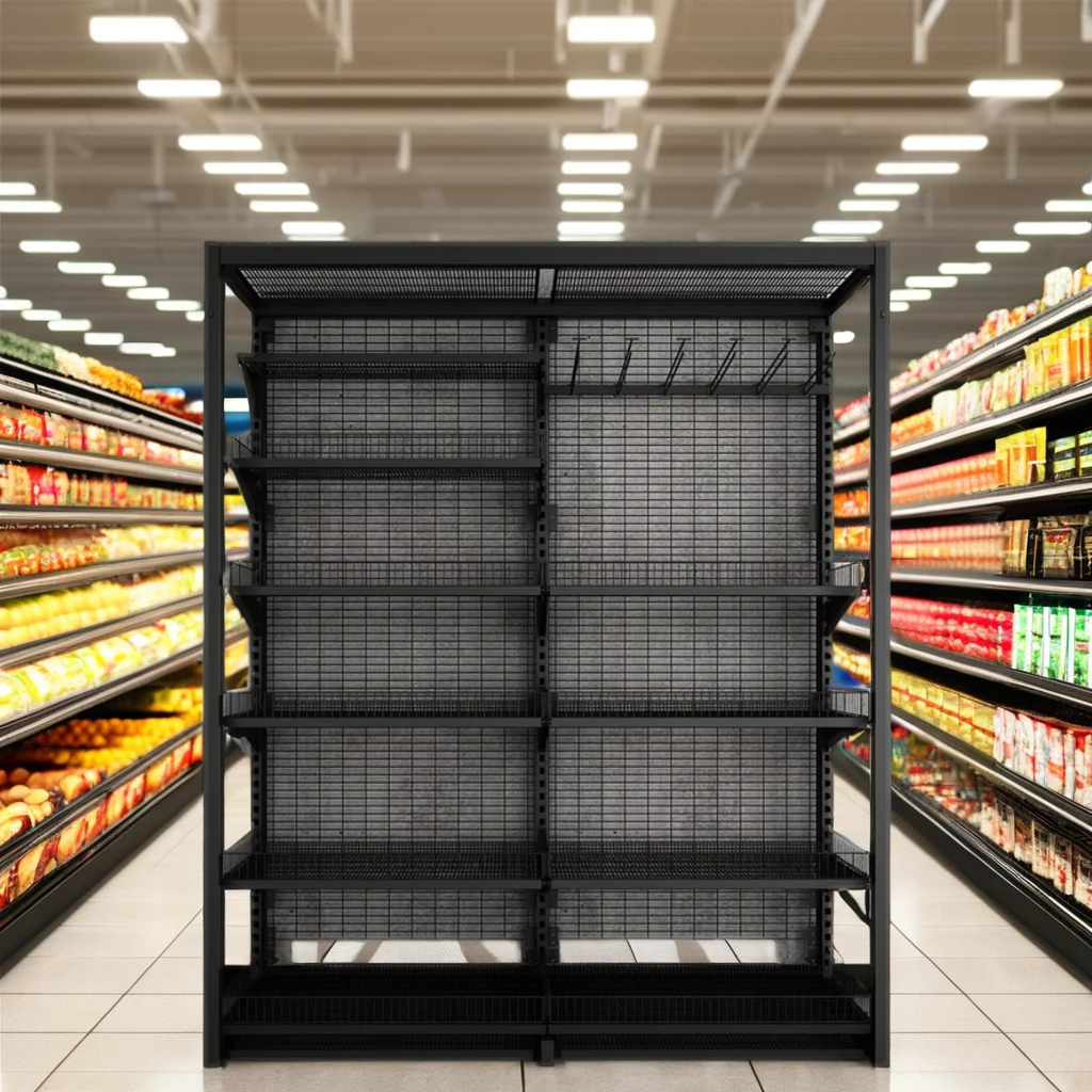 Australia Gondola Supermarket Shelf Mesh Backboard Metal Supermarket Rack Store Shelf Convenience Gondola For Sale