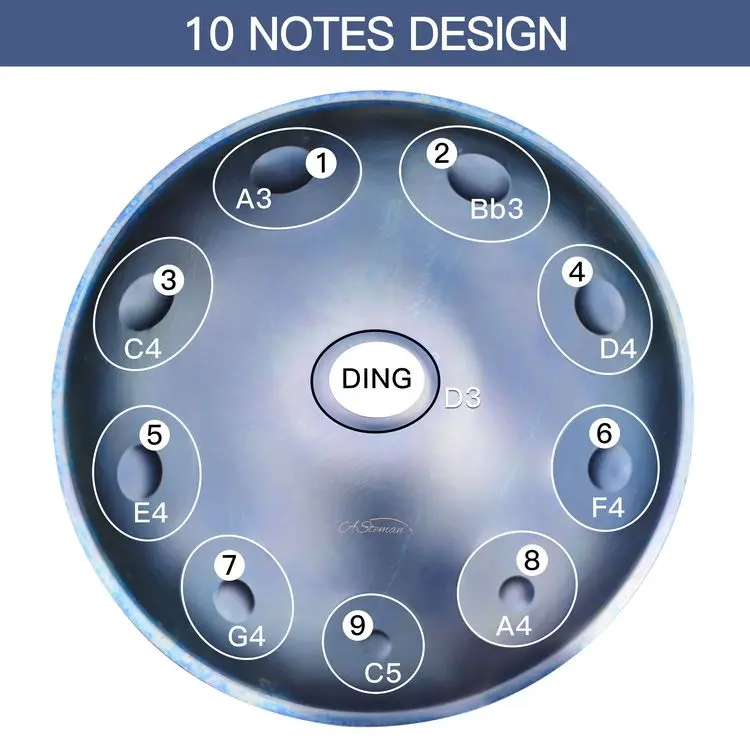 Asteman Handpan барабана изображением персонажей из мультфильма «Ледниковый период», серия 10 Примечания 22 дюймов Музыкальный барабан инструменты с подарочный набор