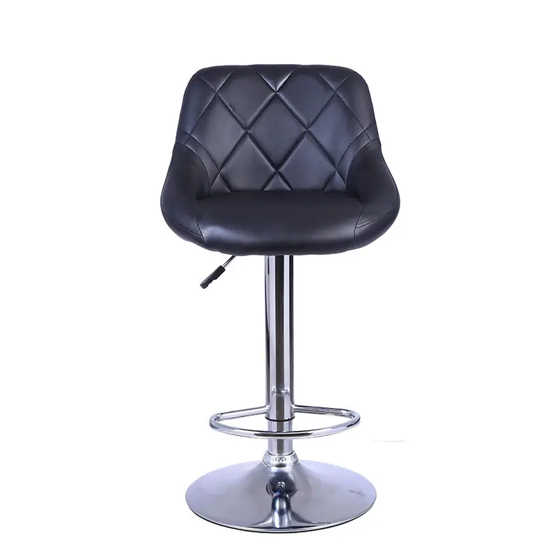 Custom Design Minimalist Lift Bar Chairs Adjustable Rotatable Leather High Bar Chair With Back