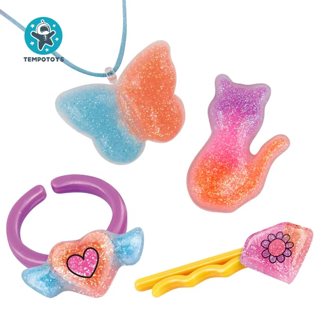Tempo Toys Juguetes Pretend Play DIY Crystal Gel Magic Ornament Unicorn Stem Kids New Kid Toys For Girls Jewelry Sets