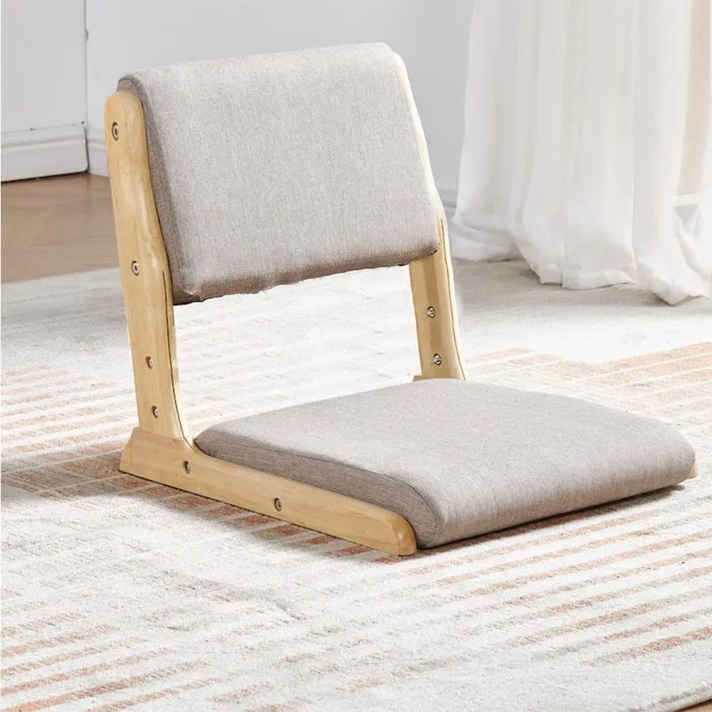 Foldable Meditation Floor Chair Living Room Chair Wooden Floor Seat