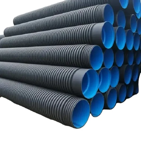 Polyethylene Drainage Culvert Sewage Drain Pipe 24inch 600mm Large Diameter Water Double Wall Plastic HDPE Corrugated Pipe