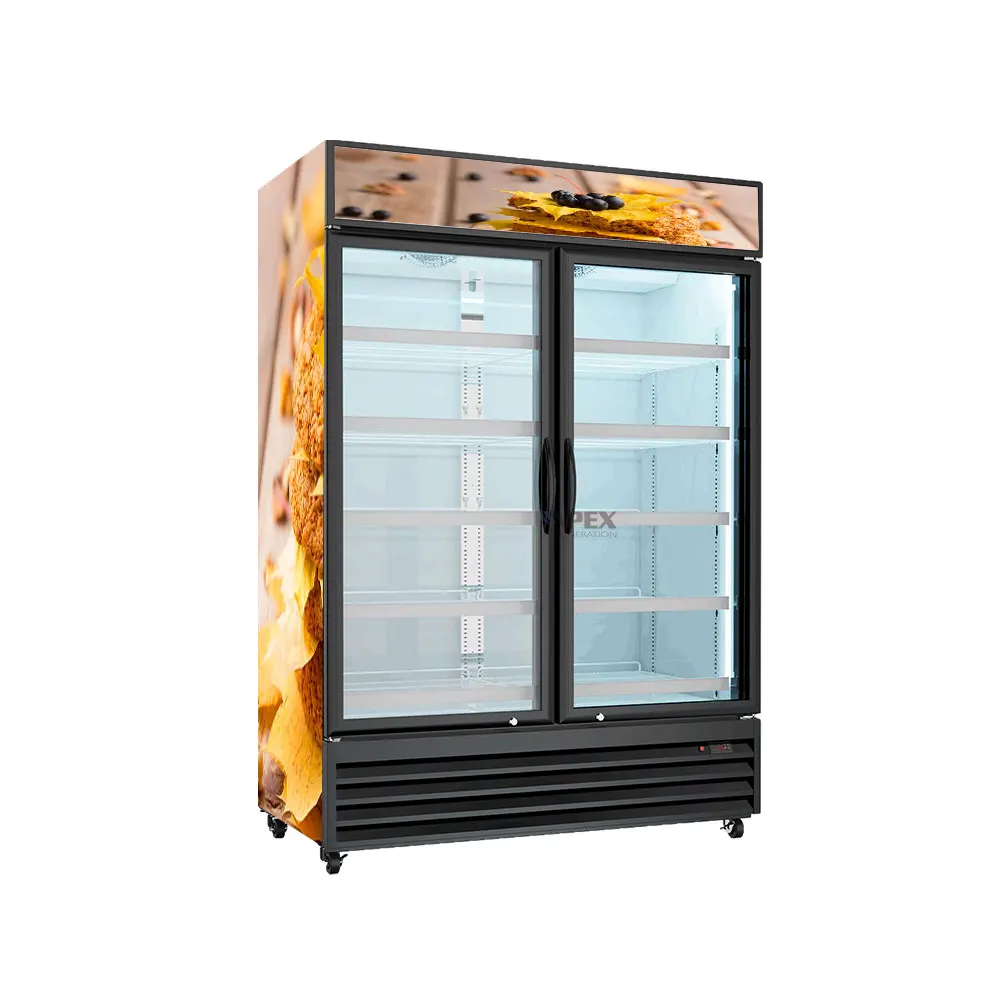 Bakery Water Showcase Drink Chiller Upright Cooler Drink Display Fridge Glass Door