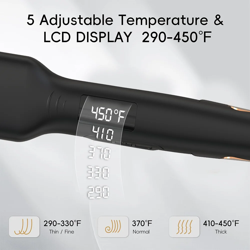 Custom Portable Titanium infrared Professional Flat iron Hair Straighteners Styling Tools 2-in-1 Flat Irons Hair Straightener