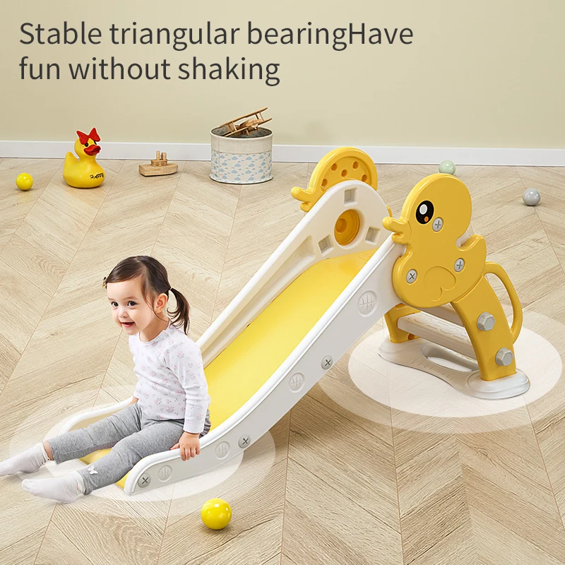 High quality kids plastic indoor  Kindergarten Children Toy Plastic Indoor Slide play game plastic cute duck Cute cartoon style