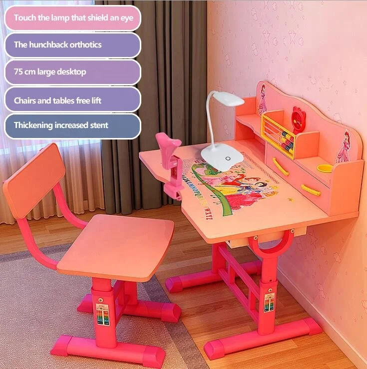 
Cheap new style colorful children kids study table and chair 