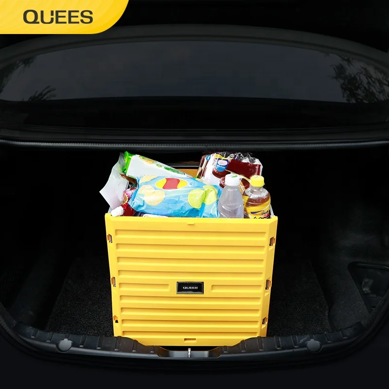 Quees design foldable supermarket shopping trolley cart bag wheel caster shop folding trolleys shopping