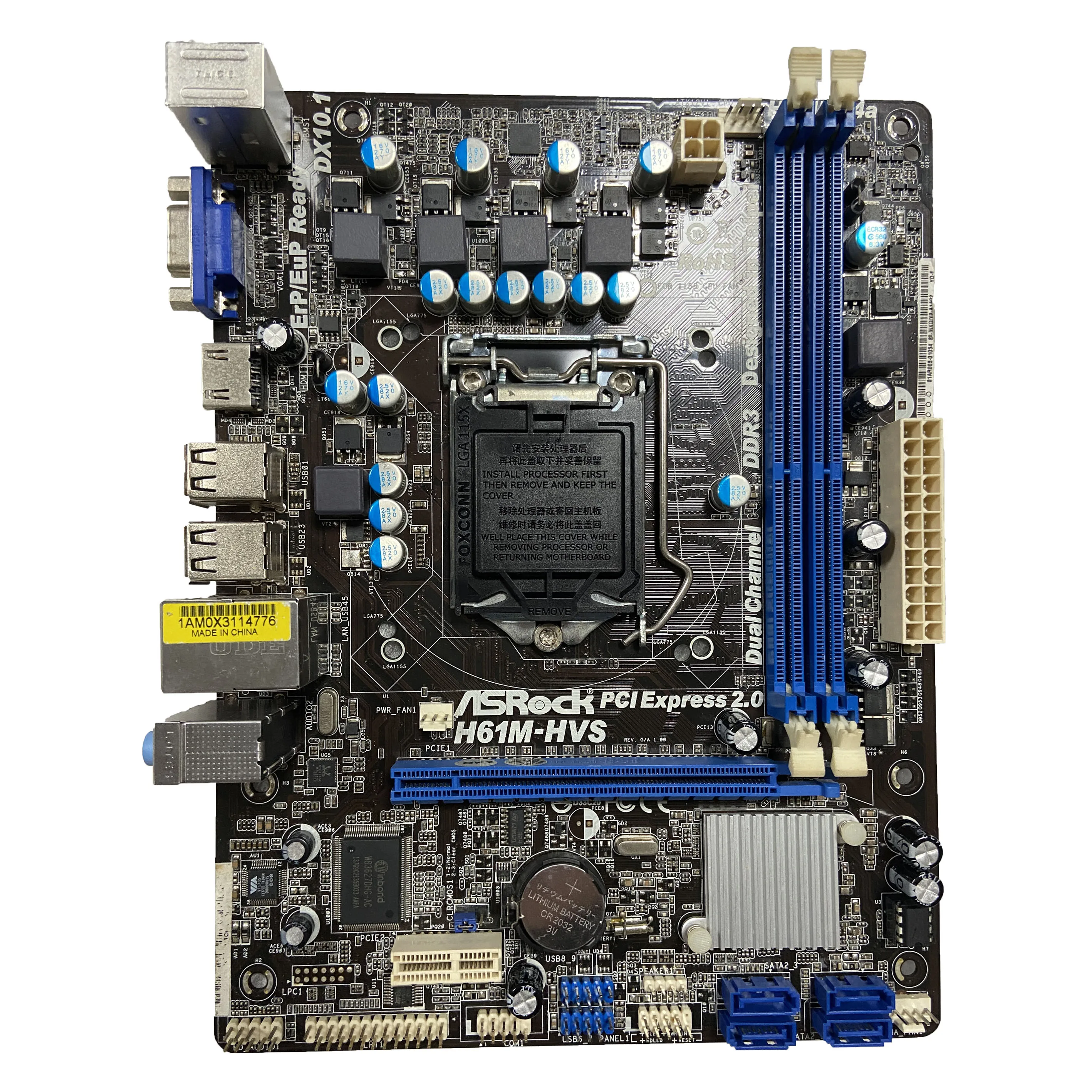 Motherboard H61M-HVS with Inter H61 LAG 1155 16GB DDR3 for desktop computer motherboard