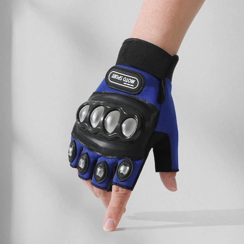 Cheap Half Finger Sport Hard Knuckle Silicone Gel Palm Protection Cycling Gloves