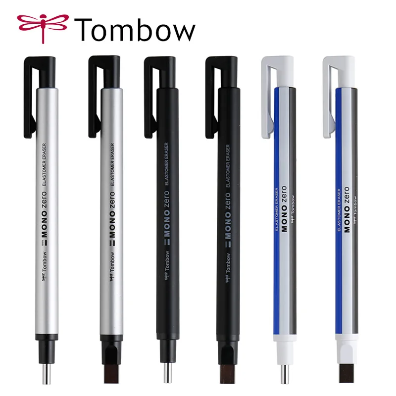 TOM-BOW MONO Zero Eraser Mechanical Eraser Meticulous Highlighting Refillable Pen Shape Rubber Press Type School Stationery