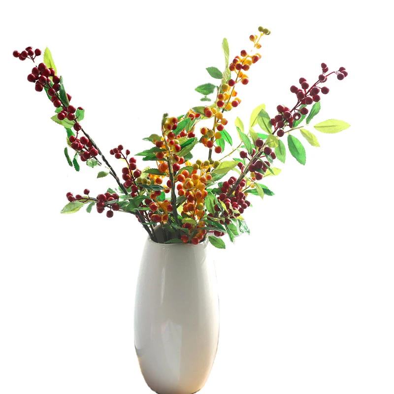 Hot seller artificial berry stems foam christmas fruit branch for holiday