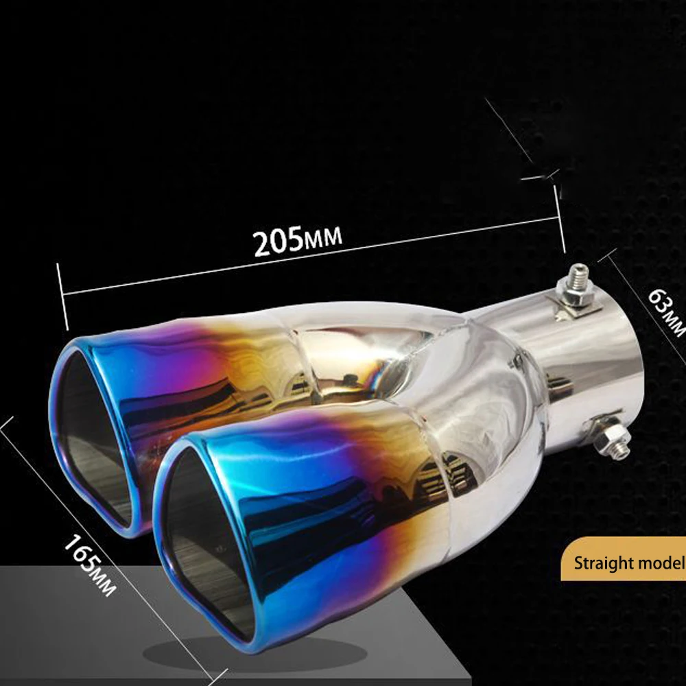 Heart Style Double Row Universal car sound whistle muffler exhaust pipe