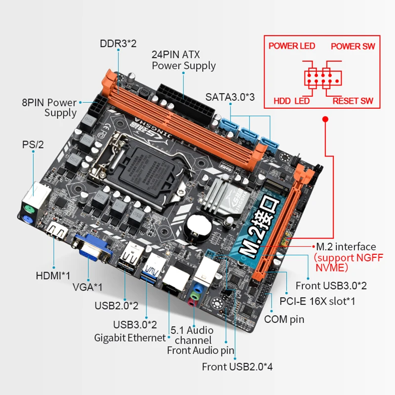 Hot Sale H310 Chipset H310c Lga1151 Motherboard Supported Processor