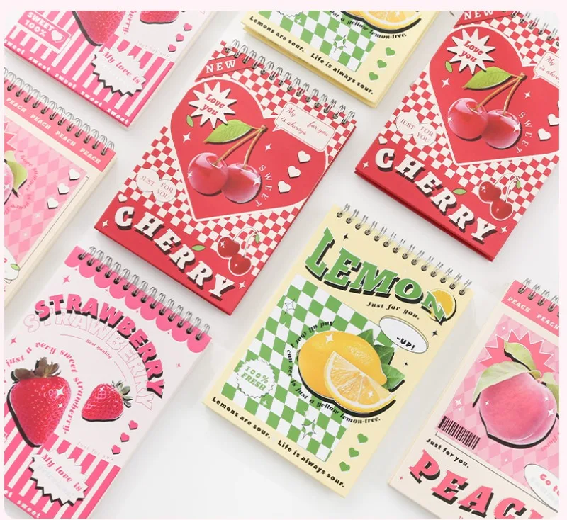 Diary Retro Fruit Series Coil Notebook Time Management Schedule Notebook Simple and Cute Planning Notebook