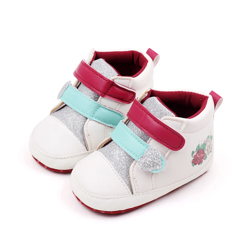 Baby Girls Shoes Rose Pattern Baby Girls Sports Shoes 2024