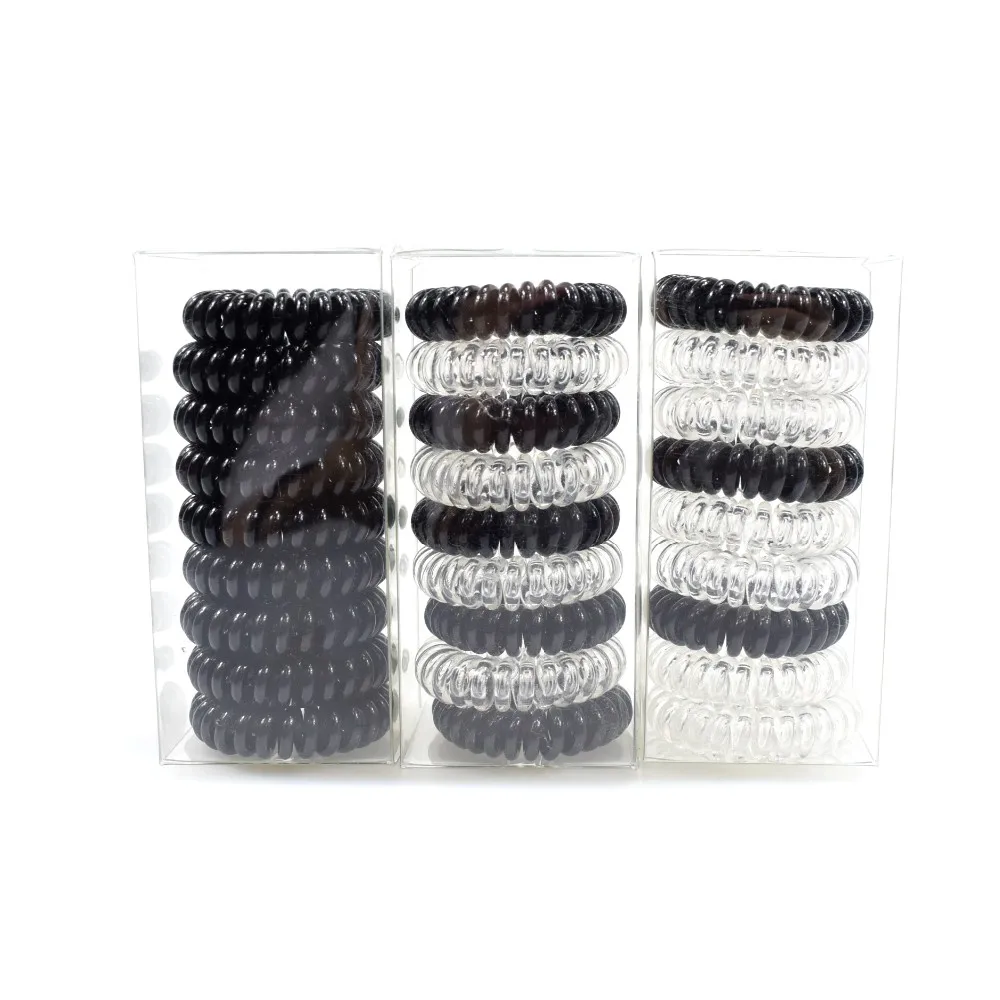 Wholesale Fashion 4cm Curly TPU  Elastic Telephone Line Hair Ties