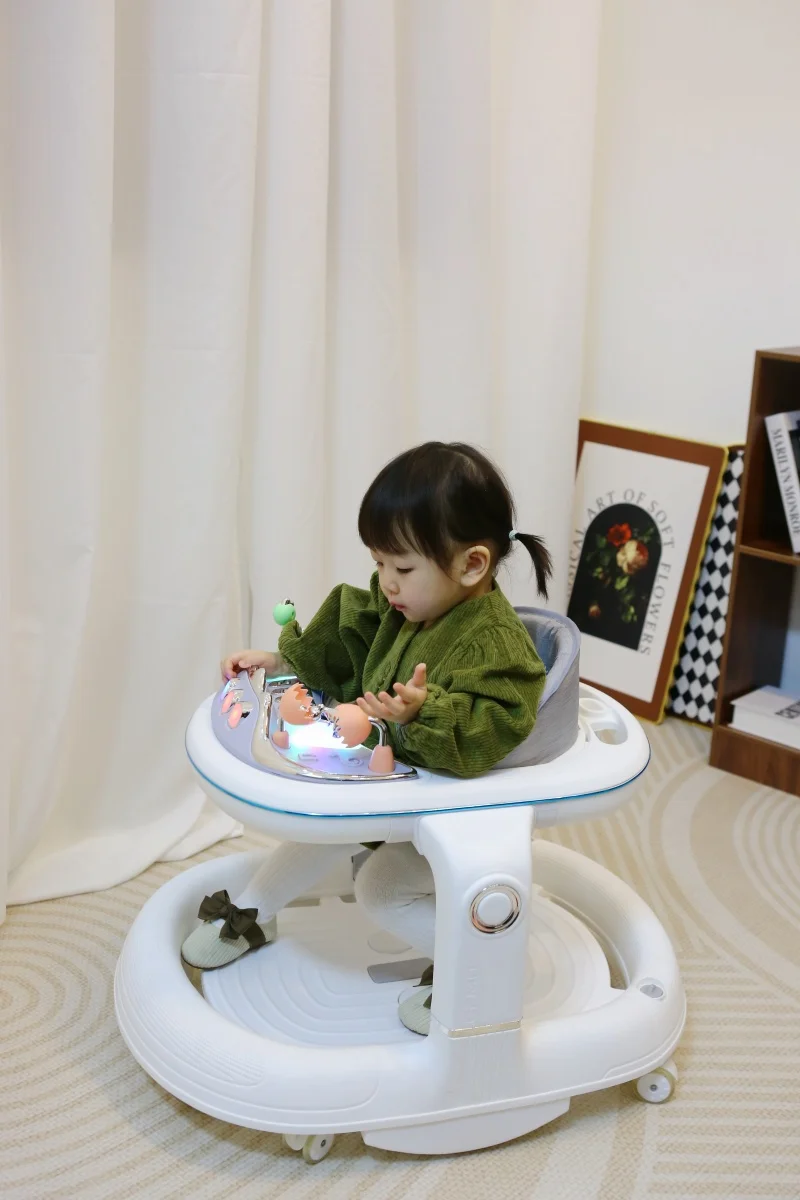 Children Adjustable Foldable Push Baby Bouncer Wheels Jumper Activity Toys Baby Walker with Wheels and Music and lights