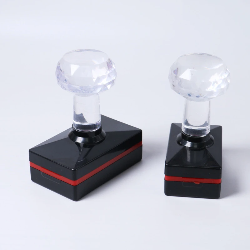 Various Size Acrylic Crystal Handle Flash Self Inking Stamp Text Rubber Date Stamp Pre-Inked Flash Foam Stamp