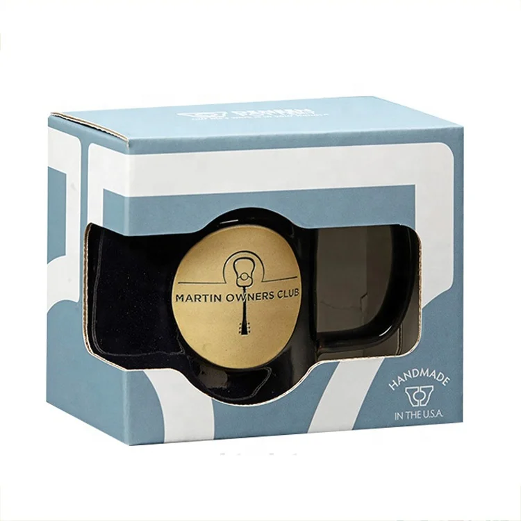 Custom Printed Packaging Cardboard coffee Mug Cup Bottle Gift packaging box with window