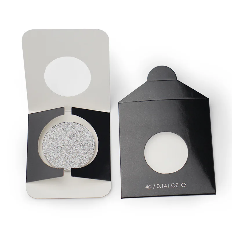 Wholesale Cardboard Custom Black Mini Single Eyeshadow Pan 36mm 26mm Eye Shadow Sleeve Box Eyeshadow Envelope Packaging