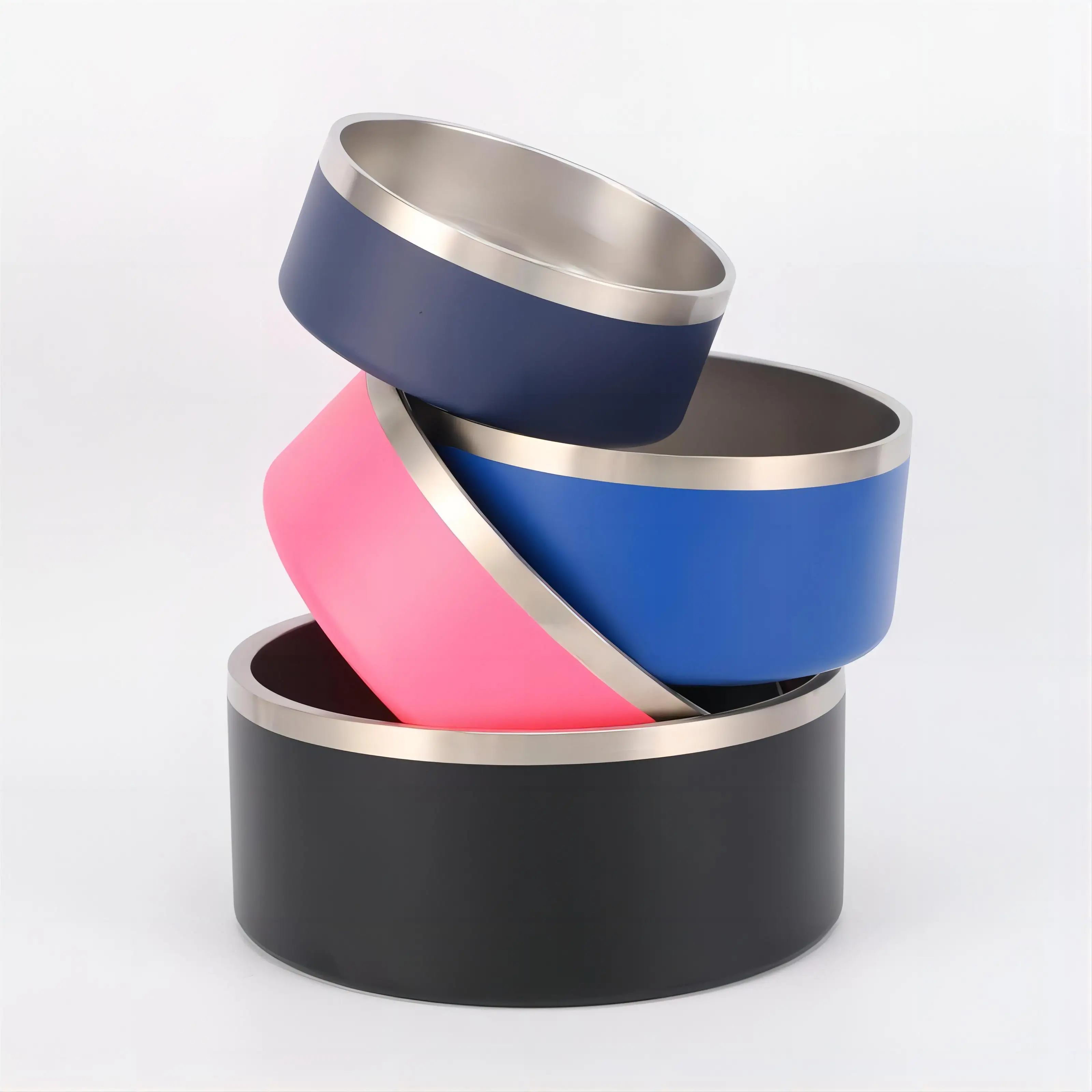 Wholesale Round Cat Basin Double Vacuum Custom Dog Food Stainless Steel Dog Bowl