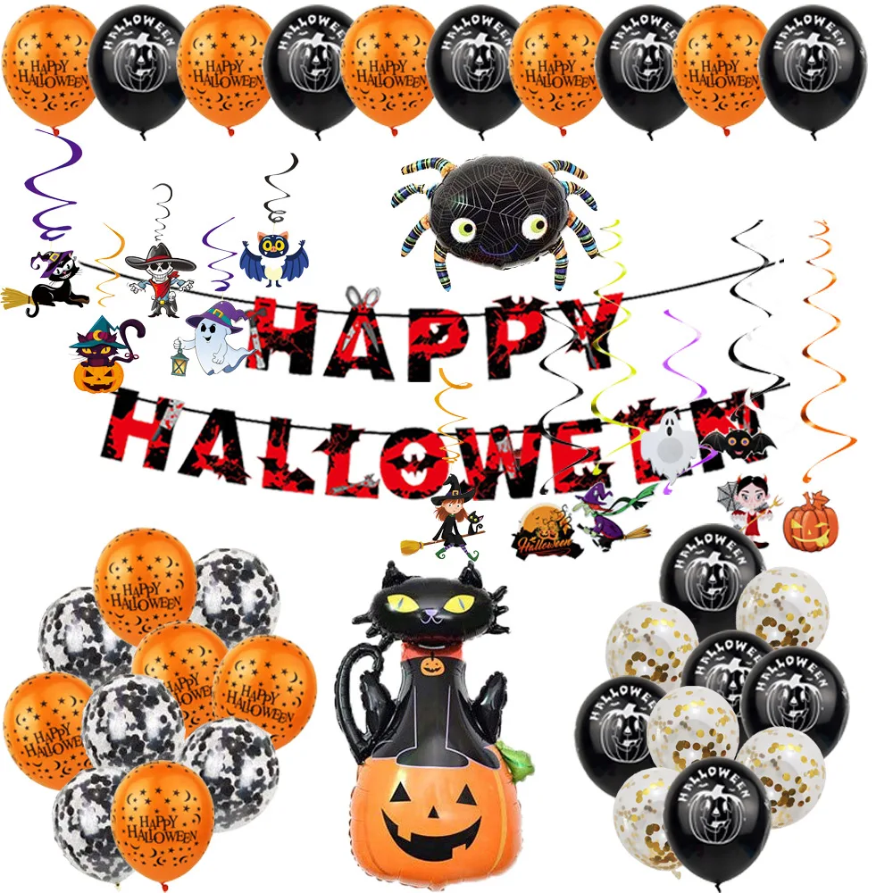 Halloween Party Bacakgroud Qualatex Balloon Spider Cat Foil Letter Balloon Suit New Design
