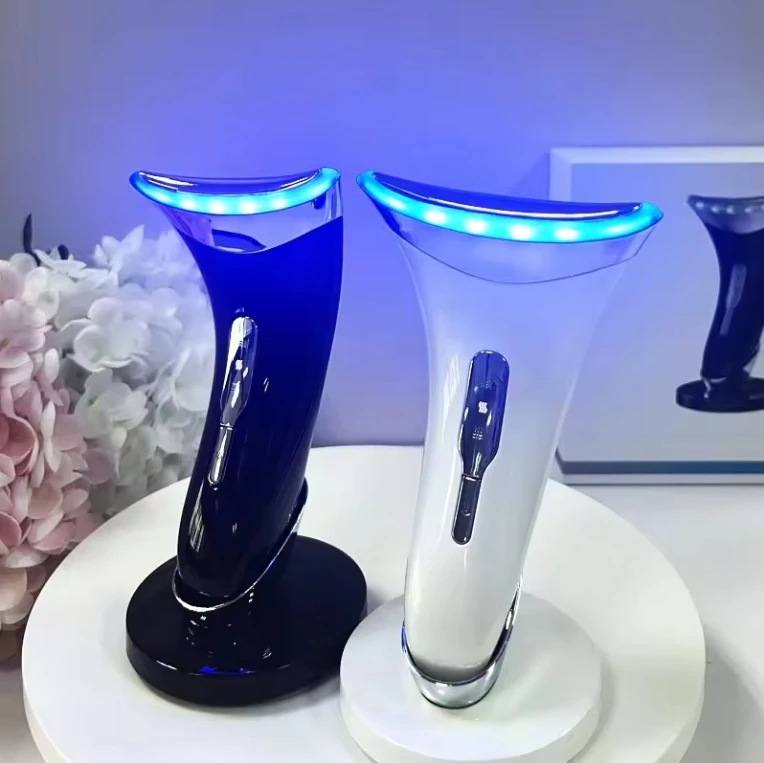 Косметические товары светодиодный массажер для шеи и лица микротоковое устройство подтяжки кожи 3 вида цветов дома