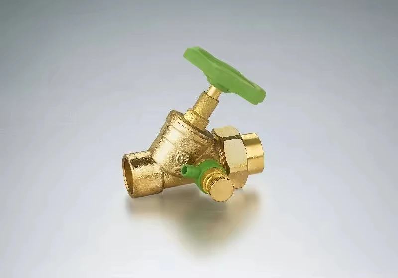 LEQUN Forged and Compression Anti-Corrosion Female Threaded Brass Globe Valve with Round Handle Sample Port LQ-312