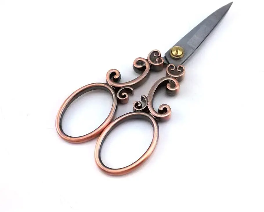 Gold Vintage Plum Blossom Scissors and Classic Crane Design Sewing Scissors for Embroidery Sewing Craft Art Work Everyday Use