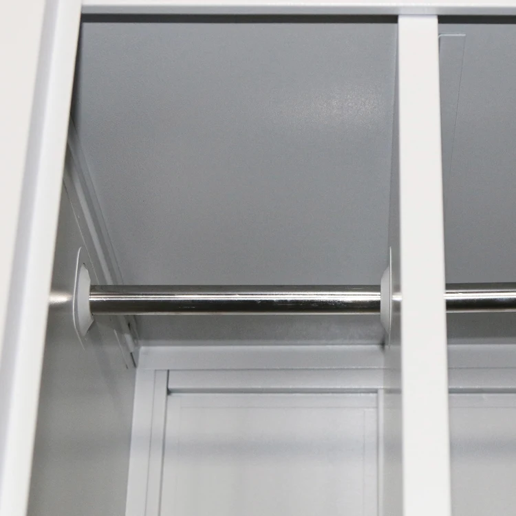 Metal 2 Door Locker with Middle Wall Shelf For Two Person Clothes Storage Wardrobe Double Clean and Dirty Locker